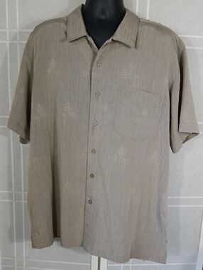Taupe Aloha Shirt With Palm Trees